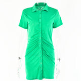 Slim-fit Short-sleeve Cardigan, Single-breasted Mid-length Top