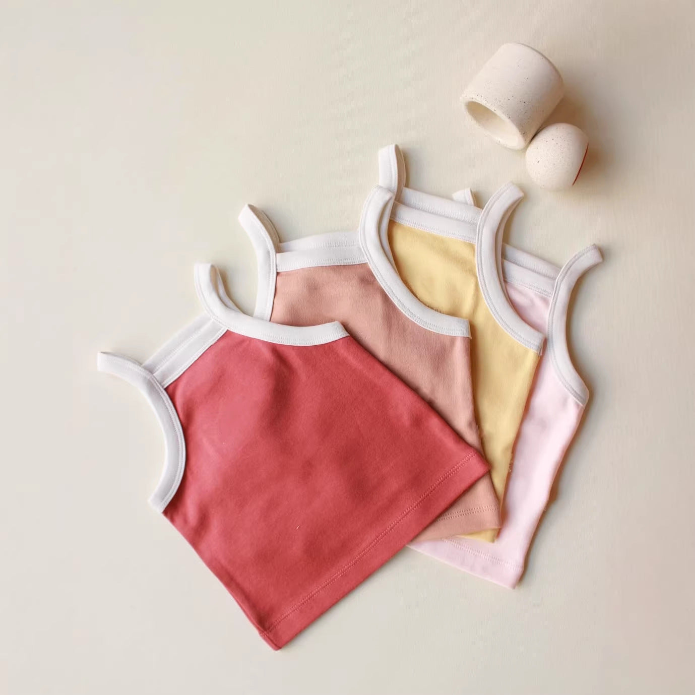 Baby Summer Outfit Suspender Vest And Shorts Set Girls