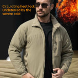 Men's Winter Warm Padded Jacket, Lightweight Hooded Tactical Parka, Outdoor Waterproof Windproof Cold-Weather Hiking Jacket.
