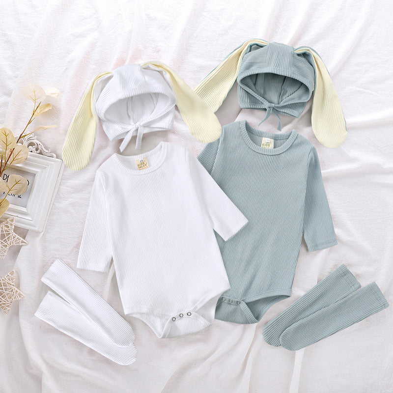 Rabbit Ears Long Sleeve Baby's Romper Romper Three Pieces