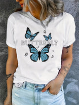 3D-printed Chic Casual Womens Short-sleeve Crewneck T-shirt
