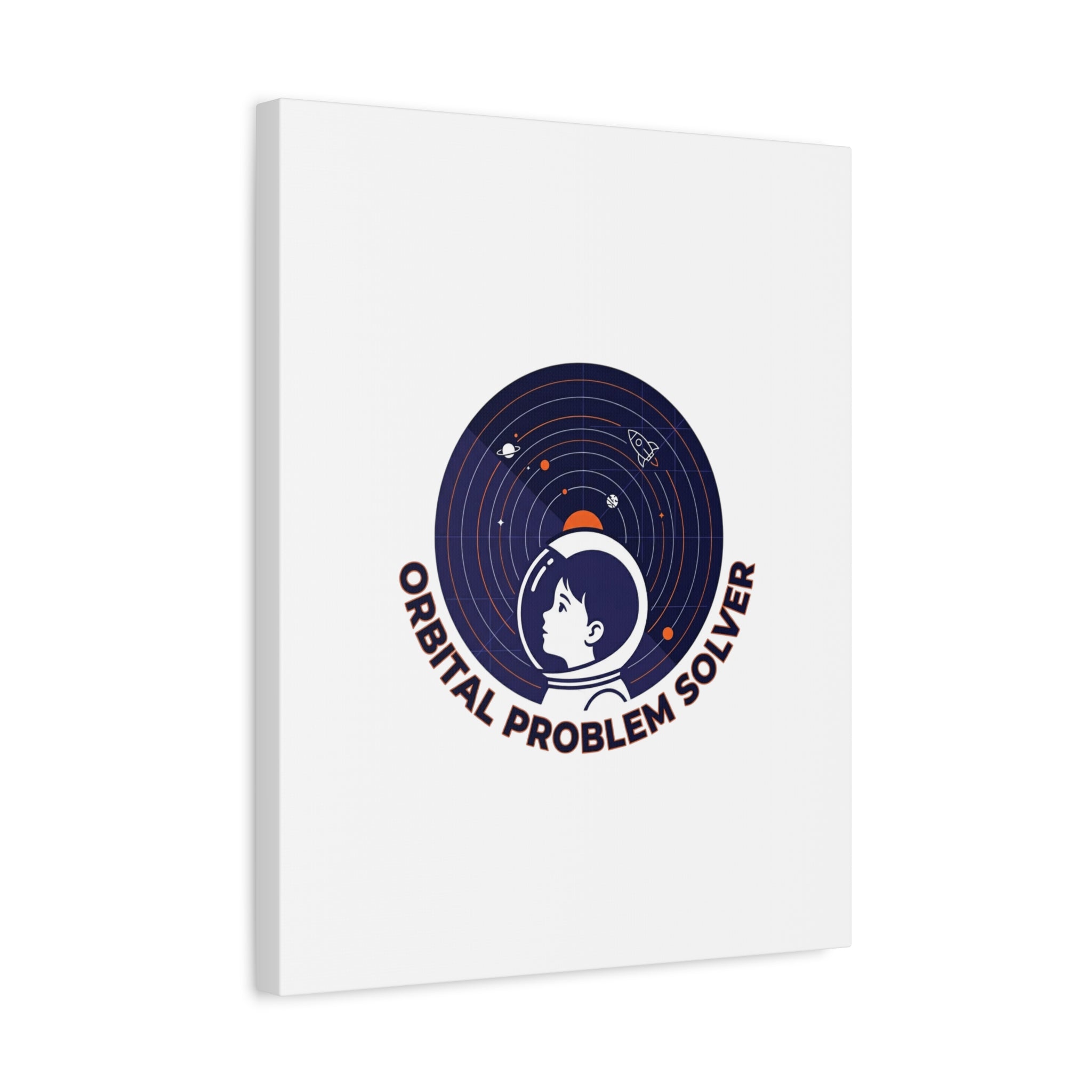 Orbital Problem Solver Canvas | space mission patch, astronaut art, cosmic science