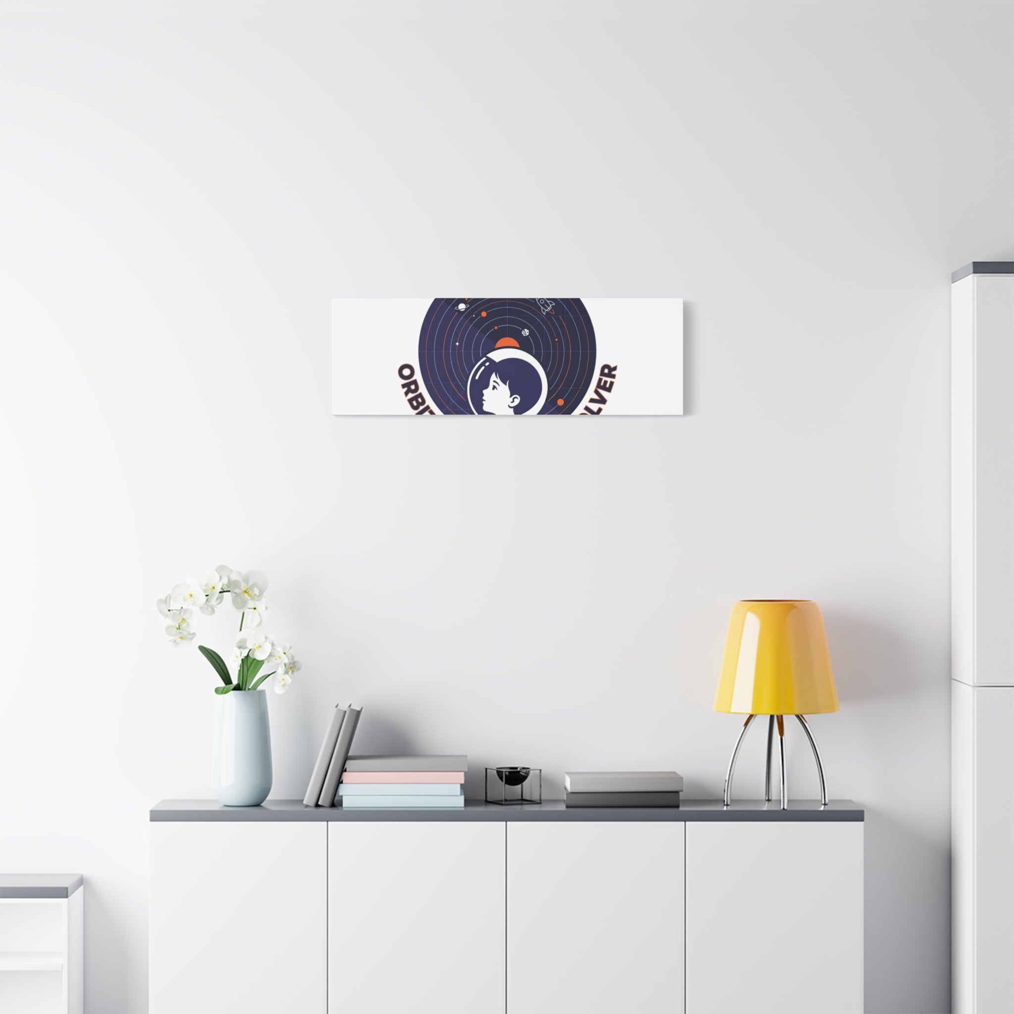 Orbital Problem Solver Canvas | space mission patch, astronaut art, cosmic science