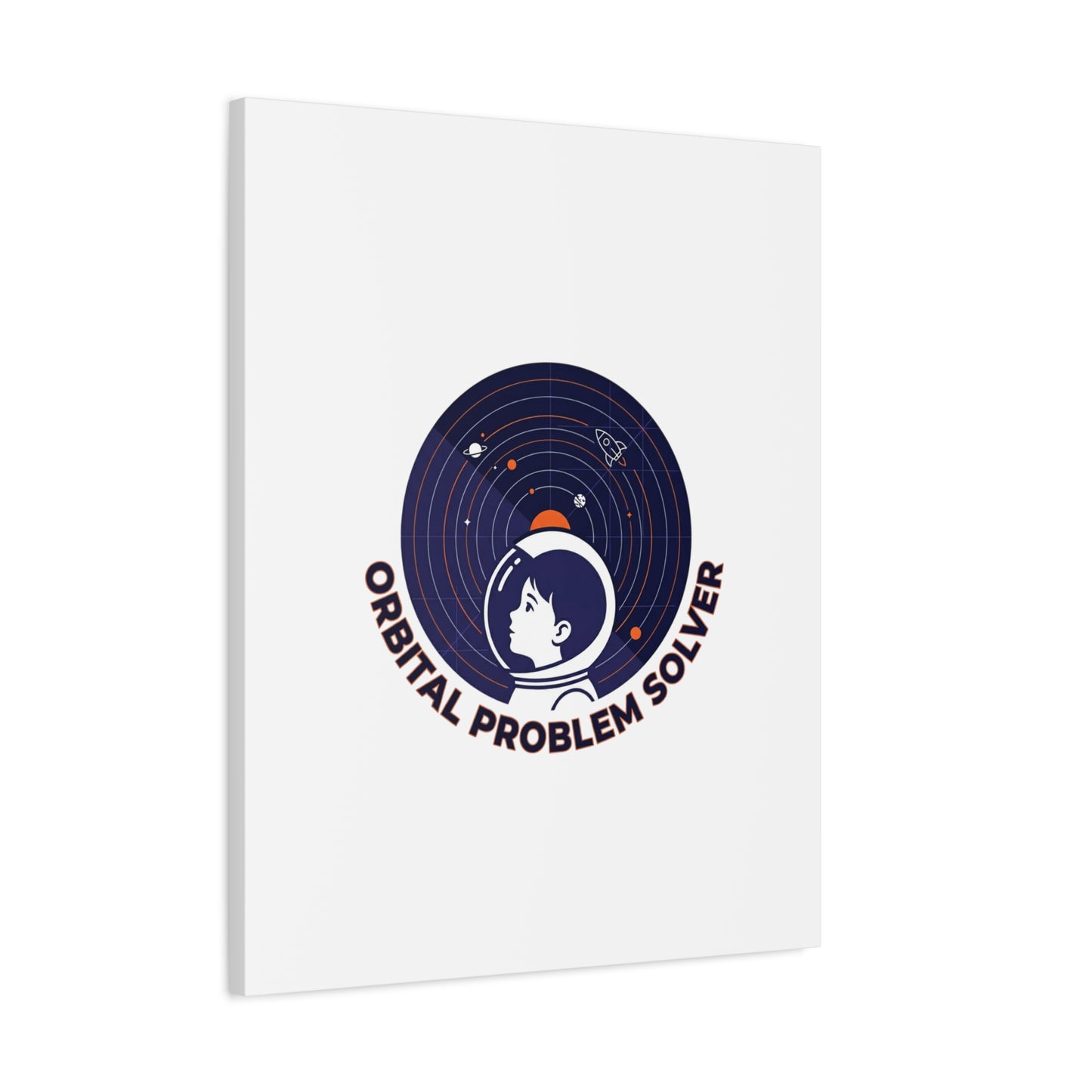 Orbital Problem Solver Canvas | space mission patch, astronaut art, cosmic science