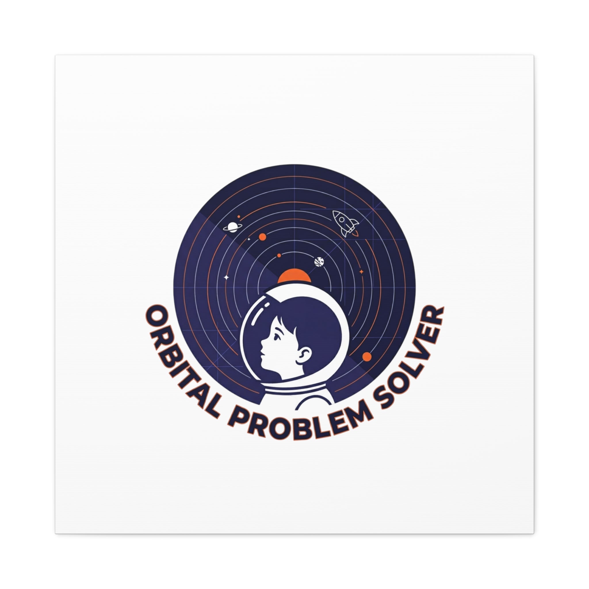 Orbital Problem Solver Canvas | space mission patch, astronaut art, cosmic science