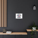 Patriotic Baseball Emblem Canvas | Vintage Red White Blue Baseball Wall Art
