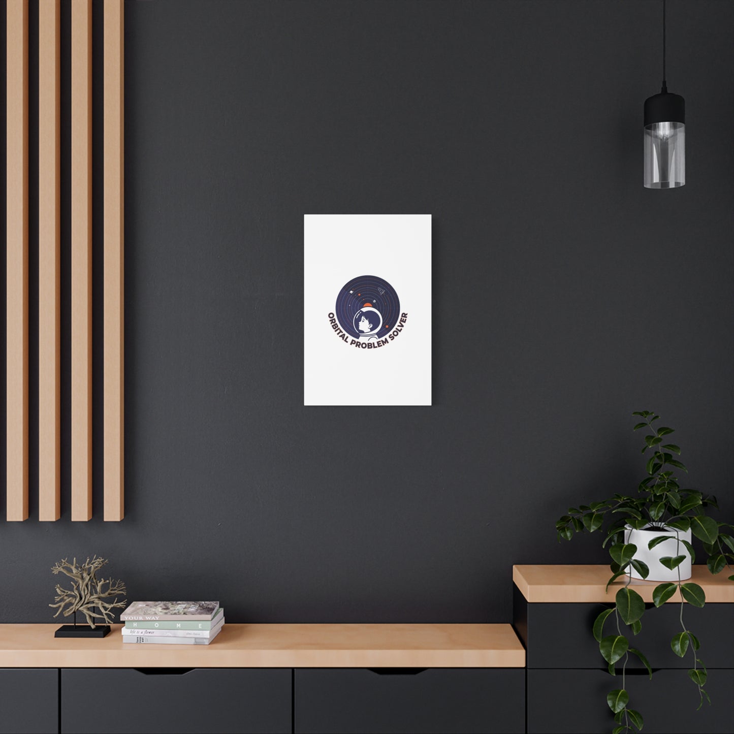 Orbital Problem Solver Canvas | space mission patch, astronaut art, cosmic science