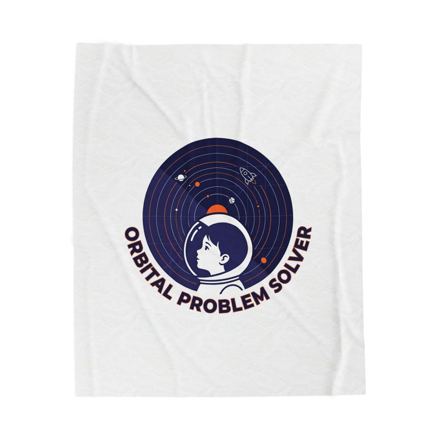 Orbital Problem Solver Velveteen Blanket | space, mission patch, astronaut