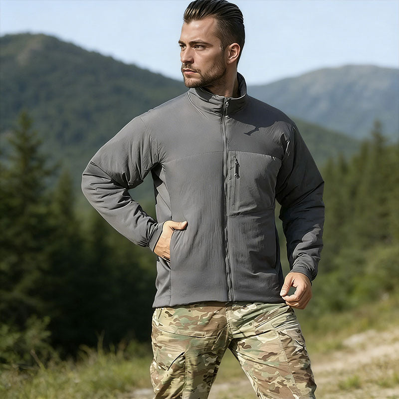 Men's Winter Warm Padded Jacket, Lightweight Hooded Tactical Parka, Outdoor Waterproof Windproof Cold-Weather Hiking Jacket.