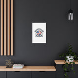 Patriotic Baseball Emblem Canvas | Vintage Red White Blue Baseball Wall Art