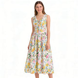 Fashionable French-style Floral Slip Dress For Women