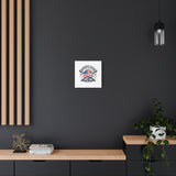 Patriotic Baseball Emblem Canvas | Vintage Red White Blue Baseball Wall Art