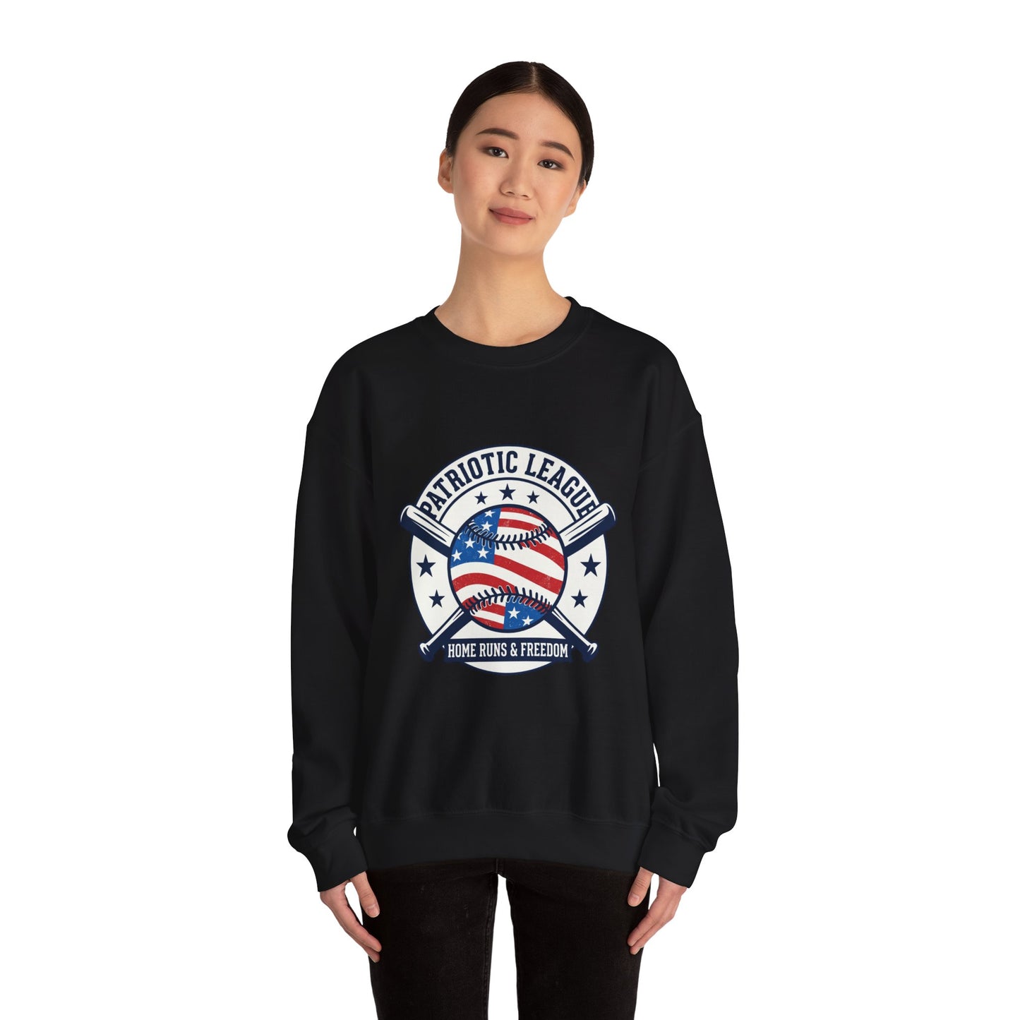 Patriotic Baseball Graphic Sweatshirt | vintage baseball graphic, red white blue shirt