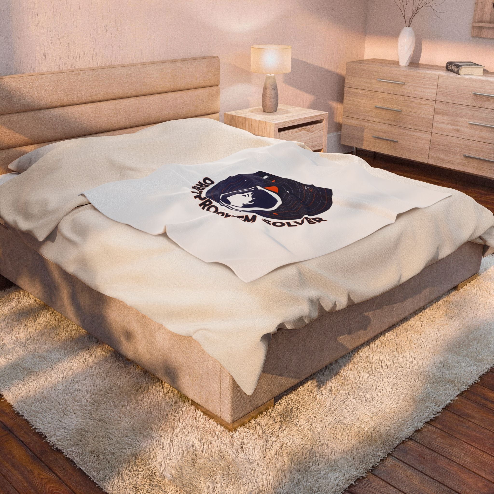Orbital Problem Solver Velveteen Blanket | space, mission patch, astronaut