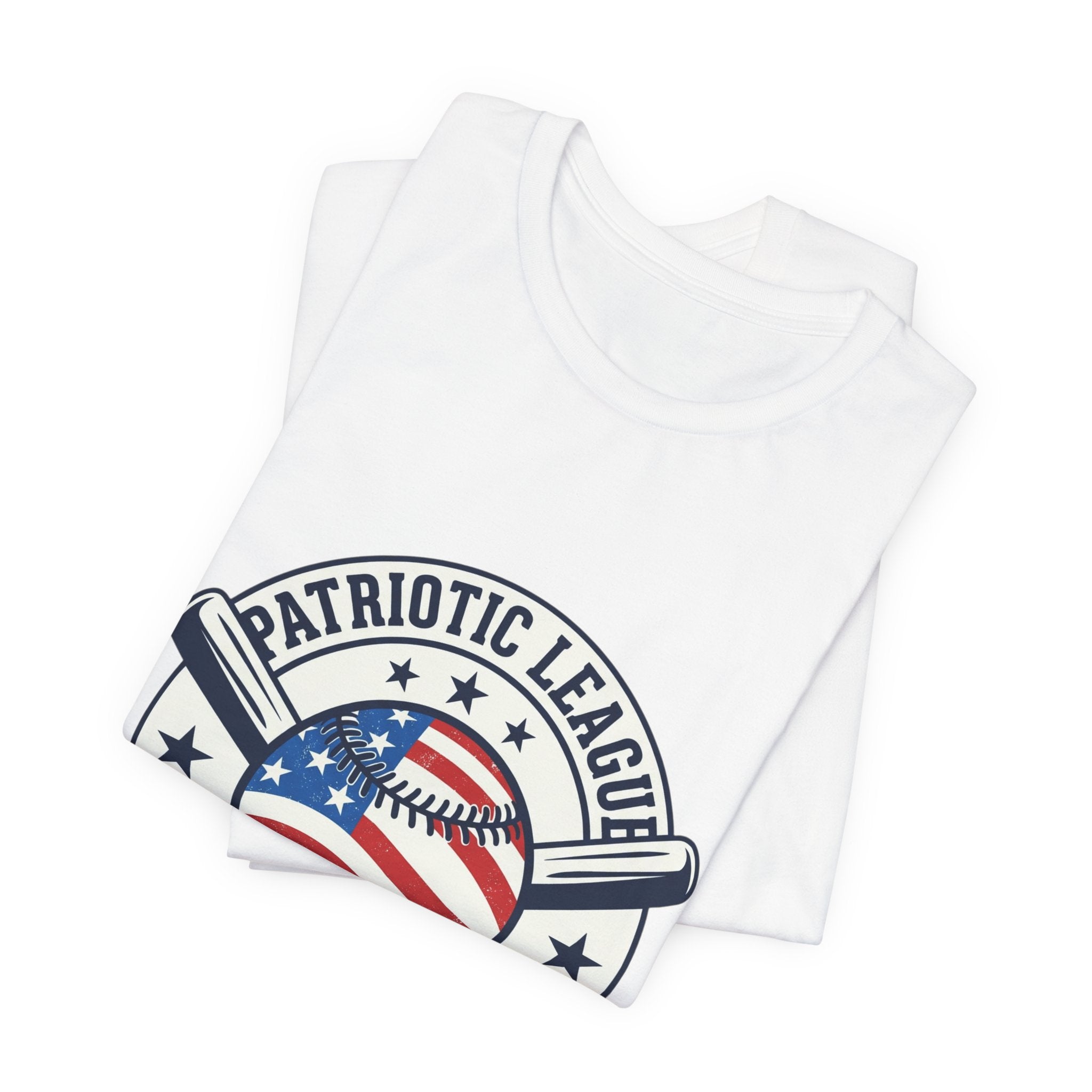 Patriotic Baseball Graphic Tee | Vintage Red White Blue Home Run Shirt