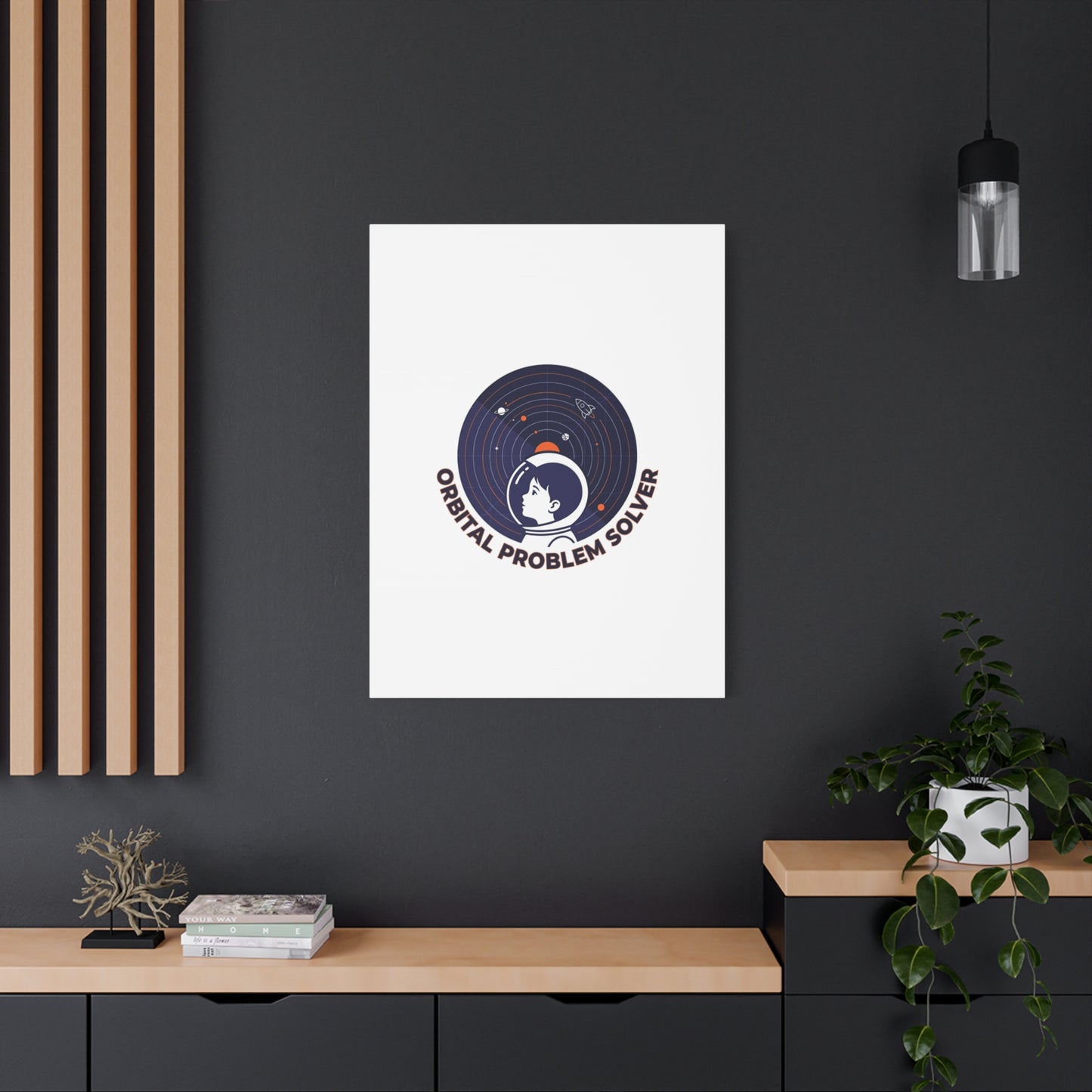 Orbital Problem Solver Canvas | space mission patch, astronaut art, cosmic science