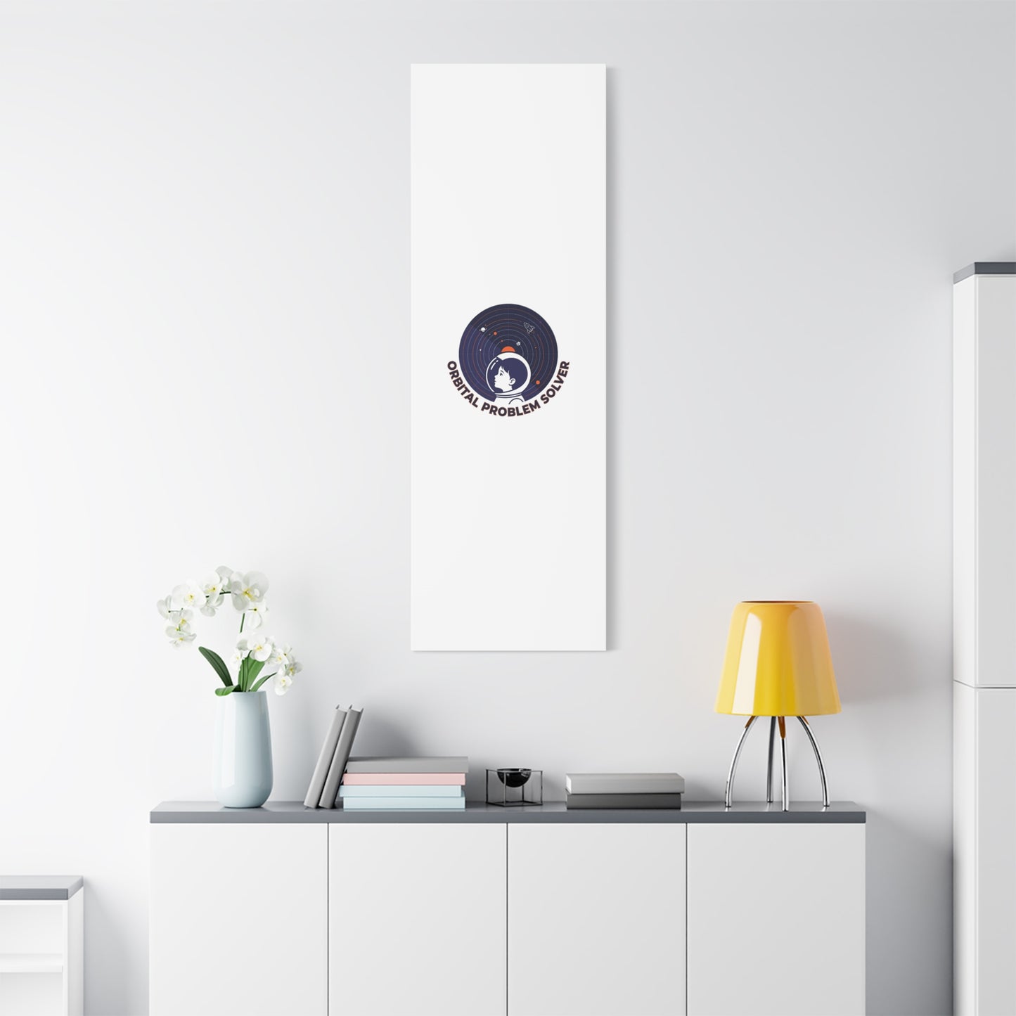 Orbital Problem Solver Canvas | space mission patch, astronaut art, cosmic science