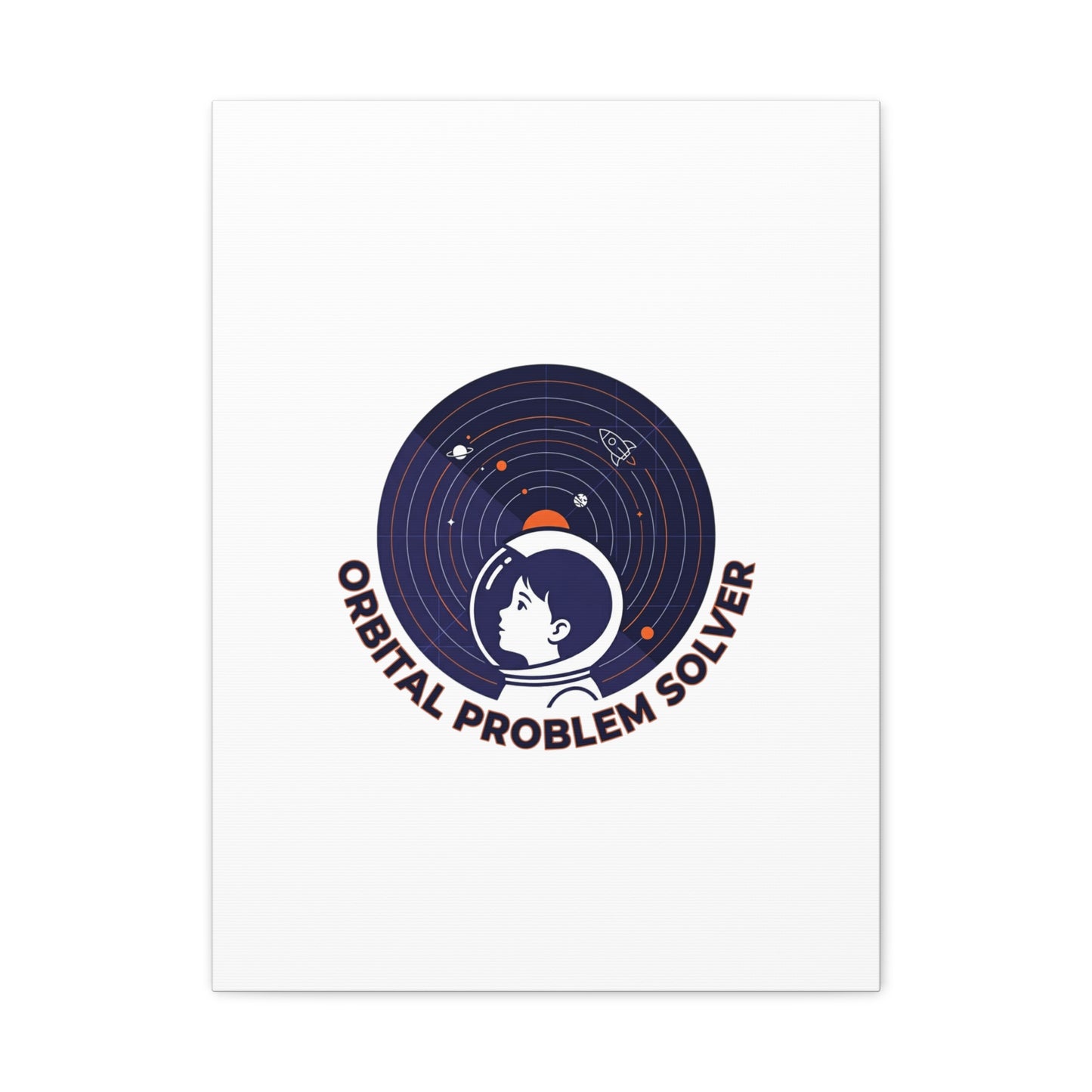 Orbital Problem Solver Canvas | space mission patch, astronaut art, cosmic science