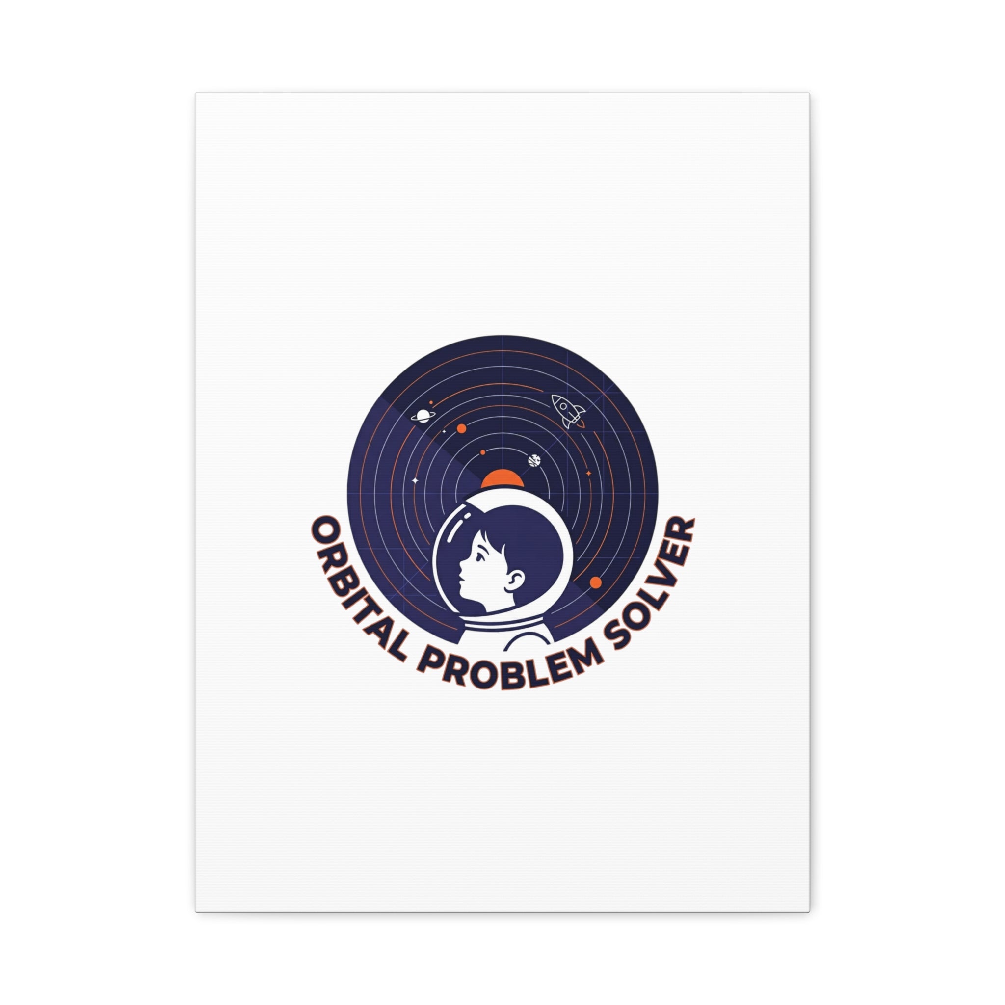 Orbital Problem Solver Canvas | space mission patch, astronaut art, cosmic science