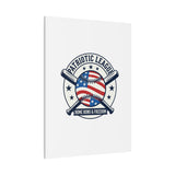 Patriotic Baseball Emblem Canvas | Vintage Red White Blue Baseball Wall Art