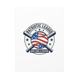Patriotic Baseball Emblem Canvas | Vintage Red White Blue Baseball Wall Art