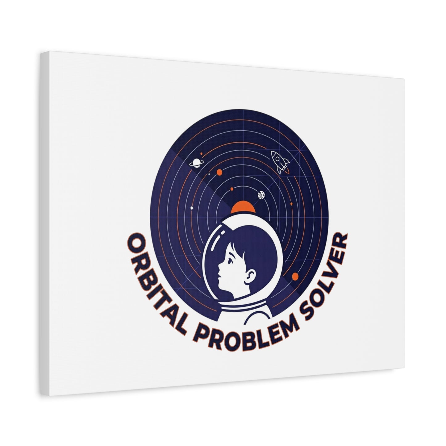Orbital Problem Solver Canvas | space mission patch, astronaut art, cosmic science
