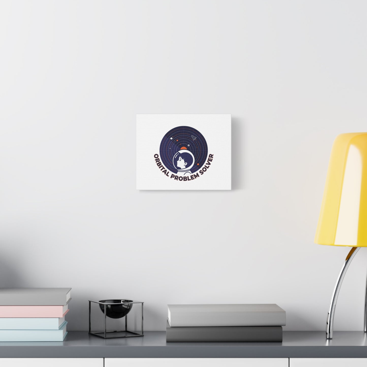 Orbital Problem Solver Canvas | space mission patch, astronaut art, cosmic science