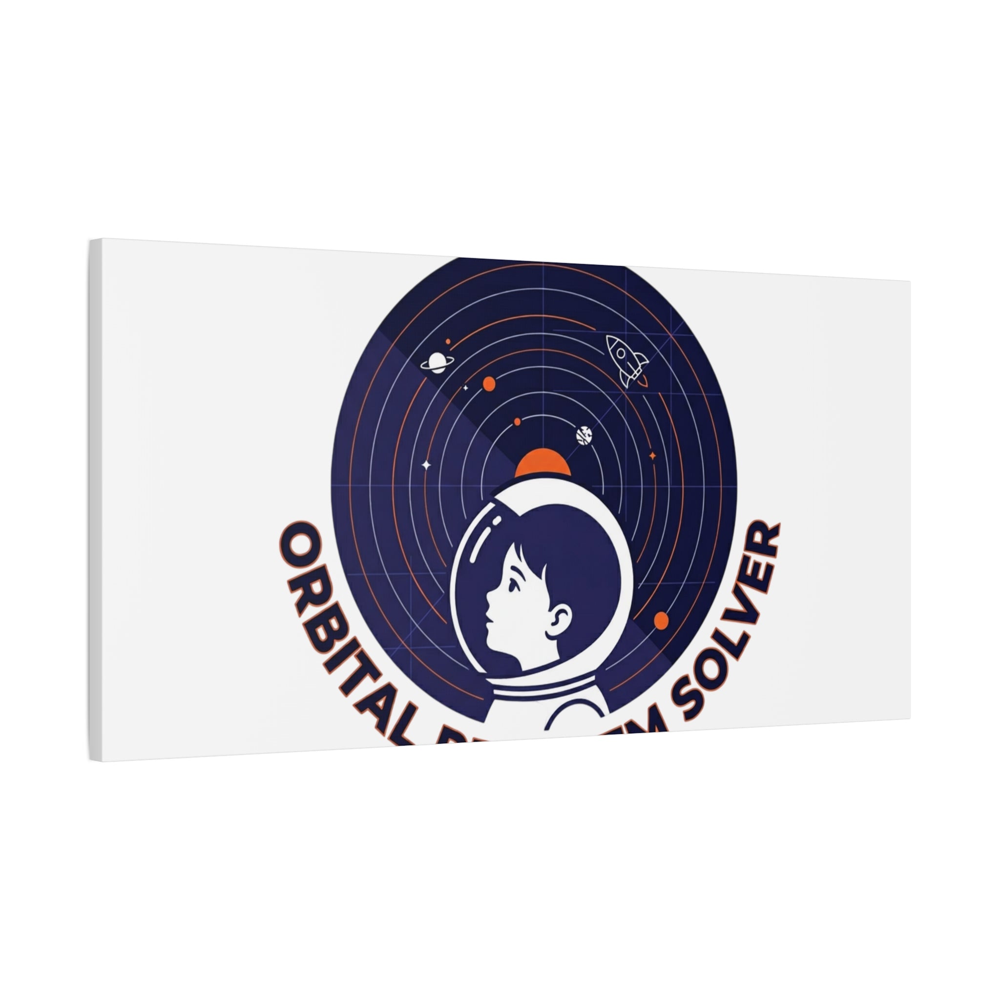 Orbital Problem Solver Canvas | space mission patch, astronaut art, cosmic science