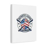 Patriotic Baseball Emblem Canvas | Vintage Red White Blue Baseball Wall Art