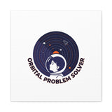 Orbital Problem Solver Canvas | space mission patch, astronaut art, cosmic science