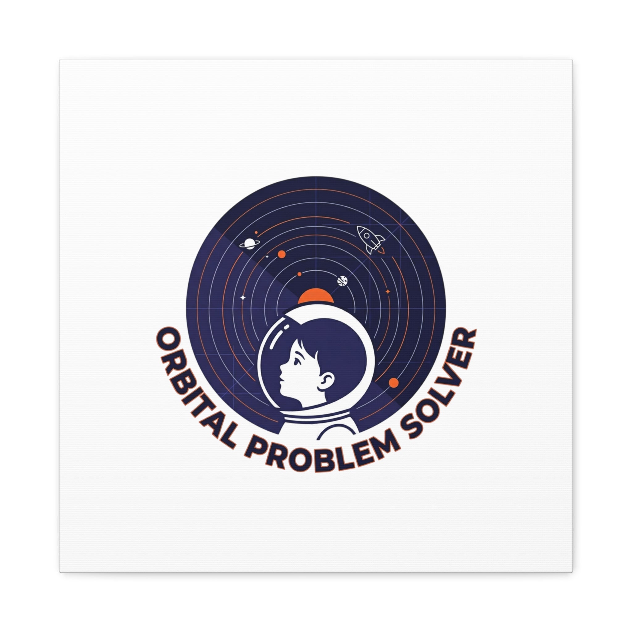 Orbital Problem Solver Canvas | space mission patch, astronaut art, cosmic science