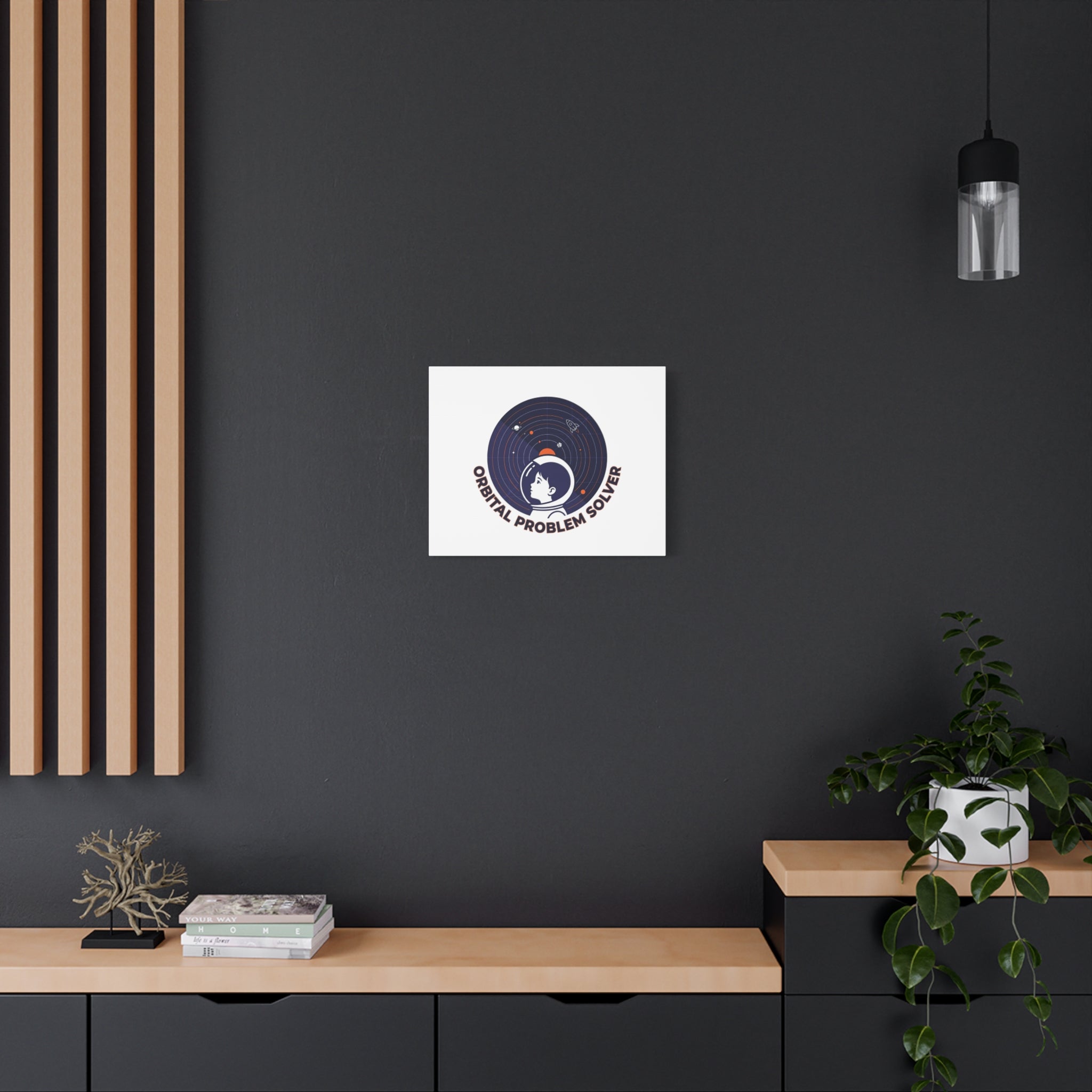 Orbital Problem Solver Canvas | space mission patch, astronaut art, cosmic science