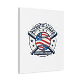 Patriotic Baseball Emblem Canvas | Vintage Red White Blue Baseball Wall Art