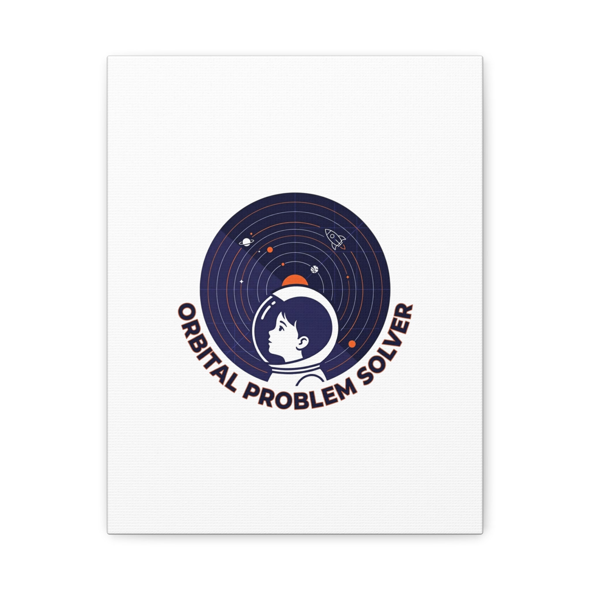 Orbital Problem Solver Canvas | space mission patch, astronaut art, cosmic science