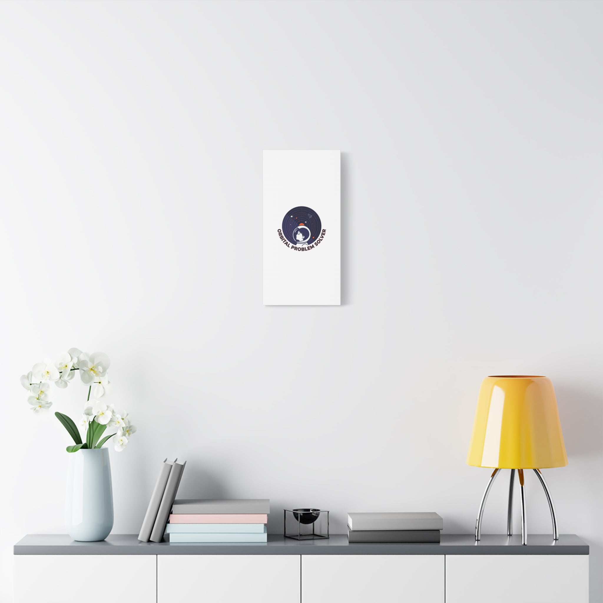 Orbital Problem Solver Canvas | space mission patch, astronaut art, cosmic science