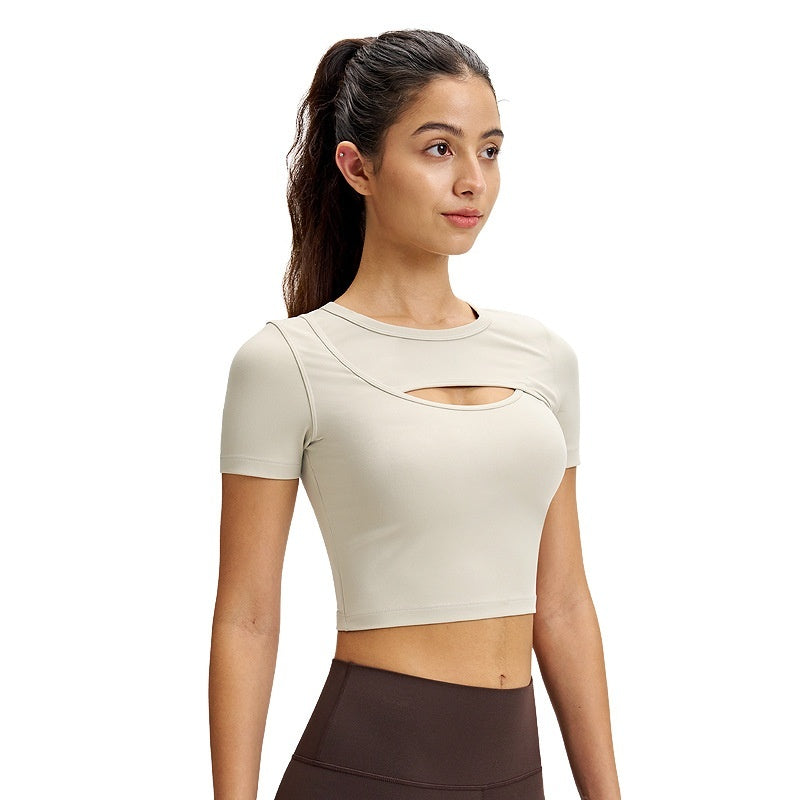 Women's Athletic Short-sleeve Yoga Outfit Outdoor T-shirt Front
