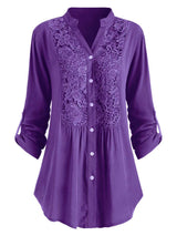 Women's Solid Color Casual Loose V-neck Shirt