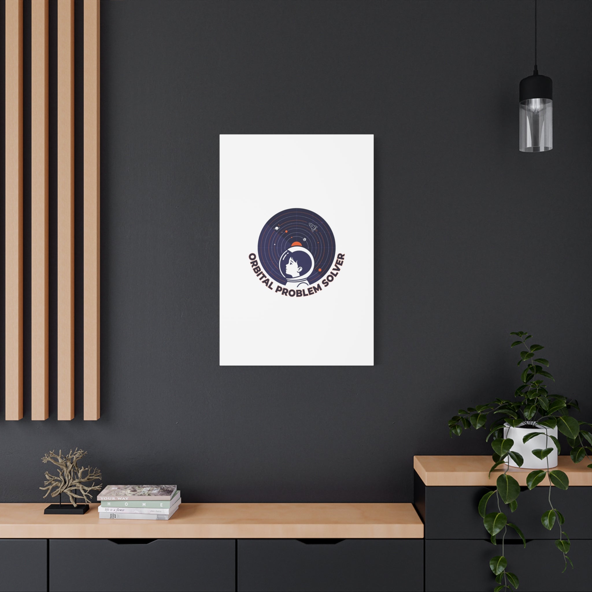 Orbital Problem Solver Canvas | space mission patch, astronaut art, cosmic science