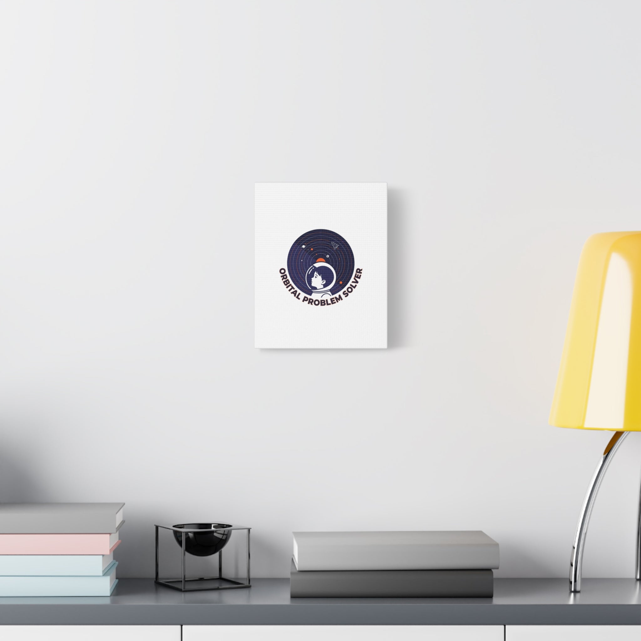 Orbital Problem Solver Canvas | space mission patch, astronaut art, cosmic science