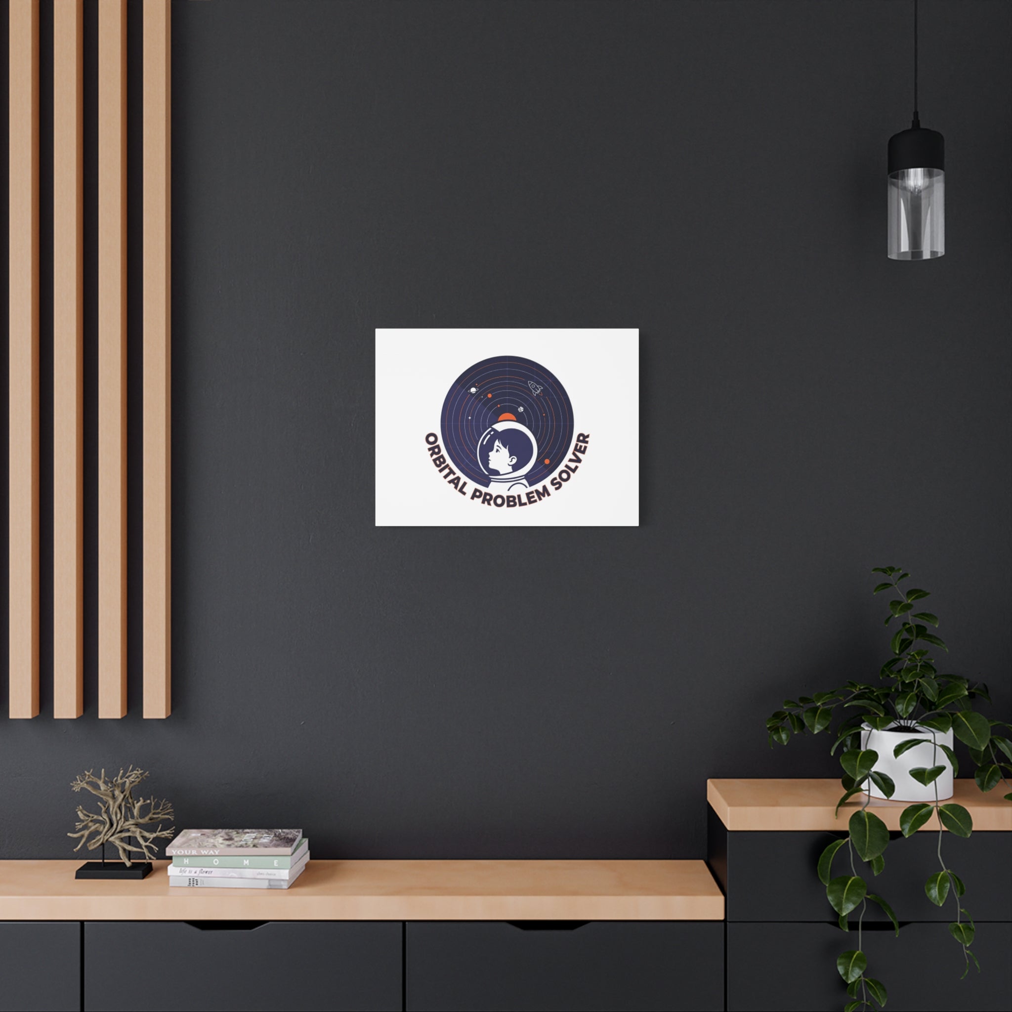 Orbital Problem Solver Canvas | space mission patch, astronaut art, cosmic science