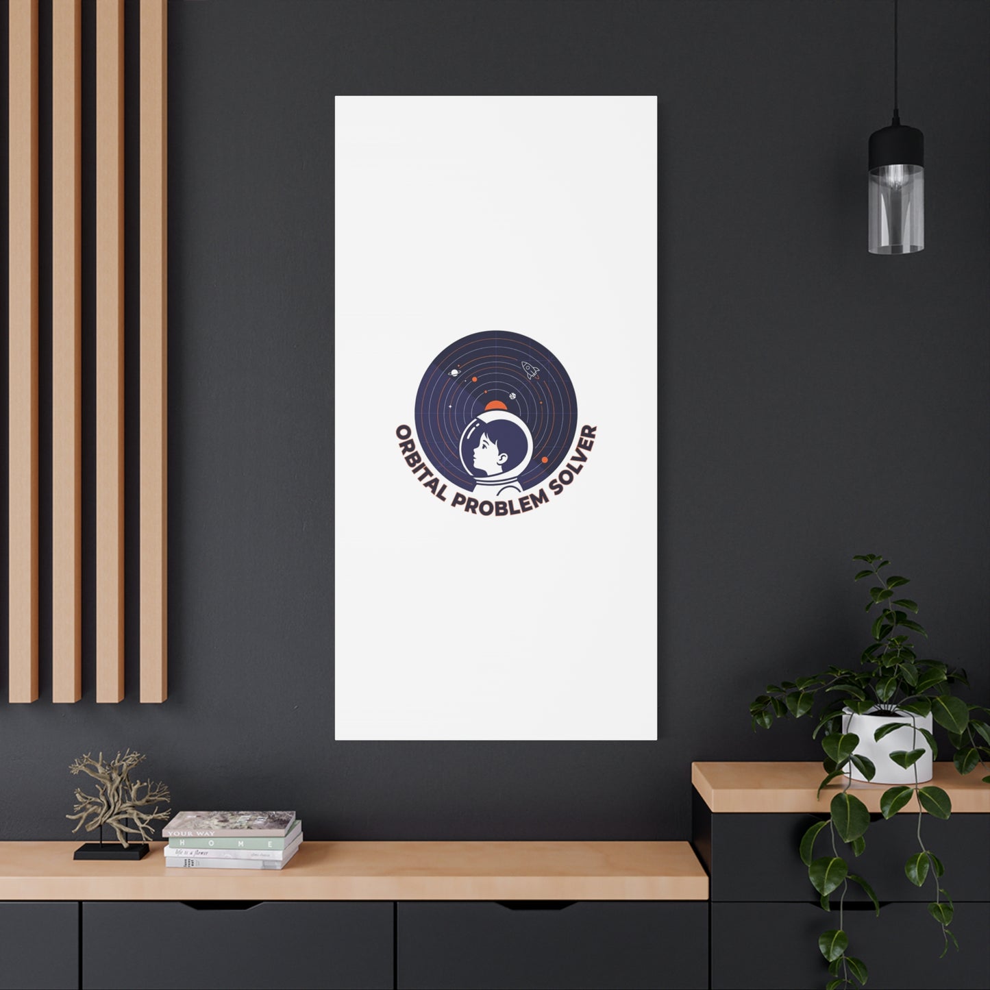 Orbital Problem Solver Canvas | space mission patch, astronaut art, cosmic science
