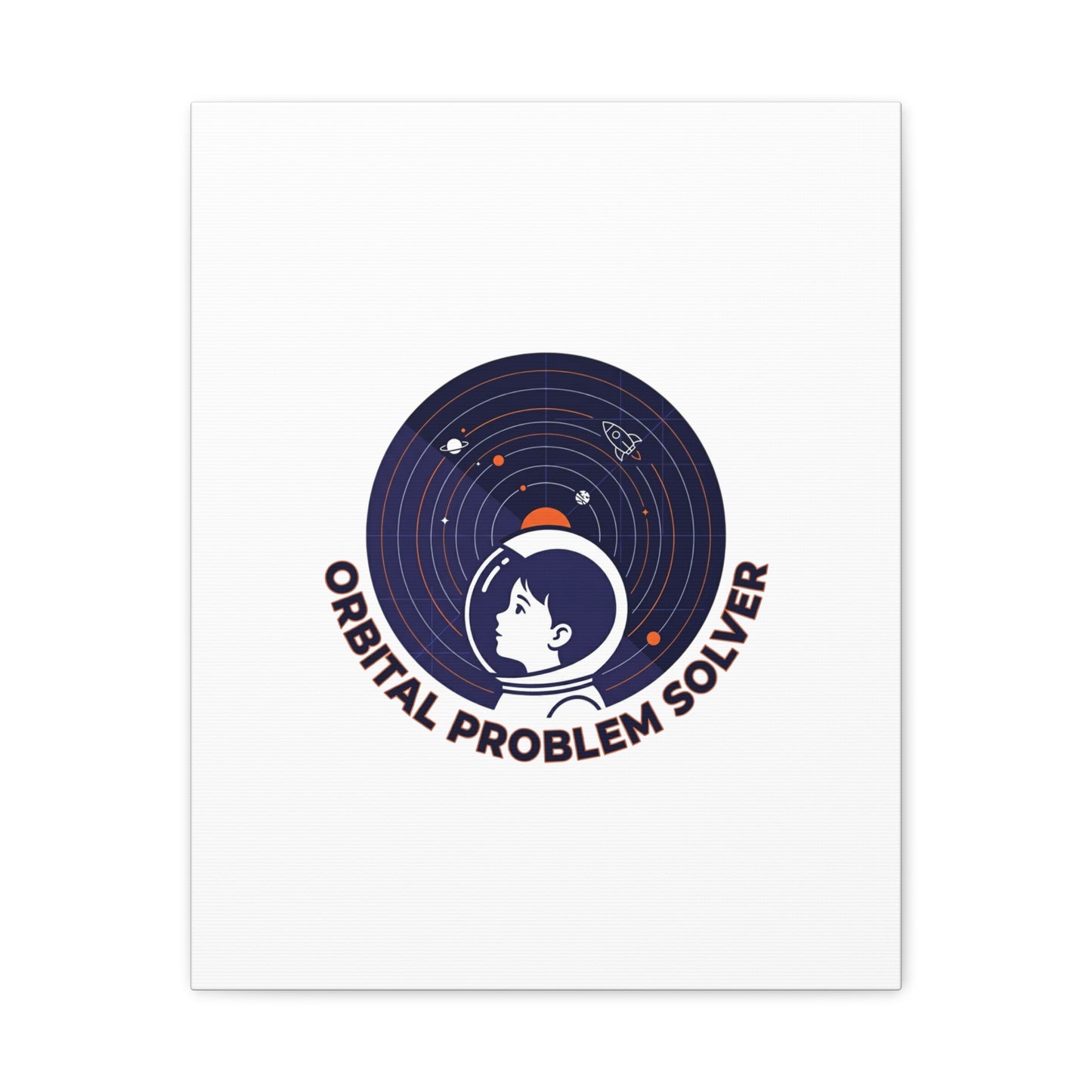 Orbital Problem Solver Canvas | space mission patch, astronaut art, cosmic science