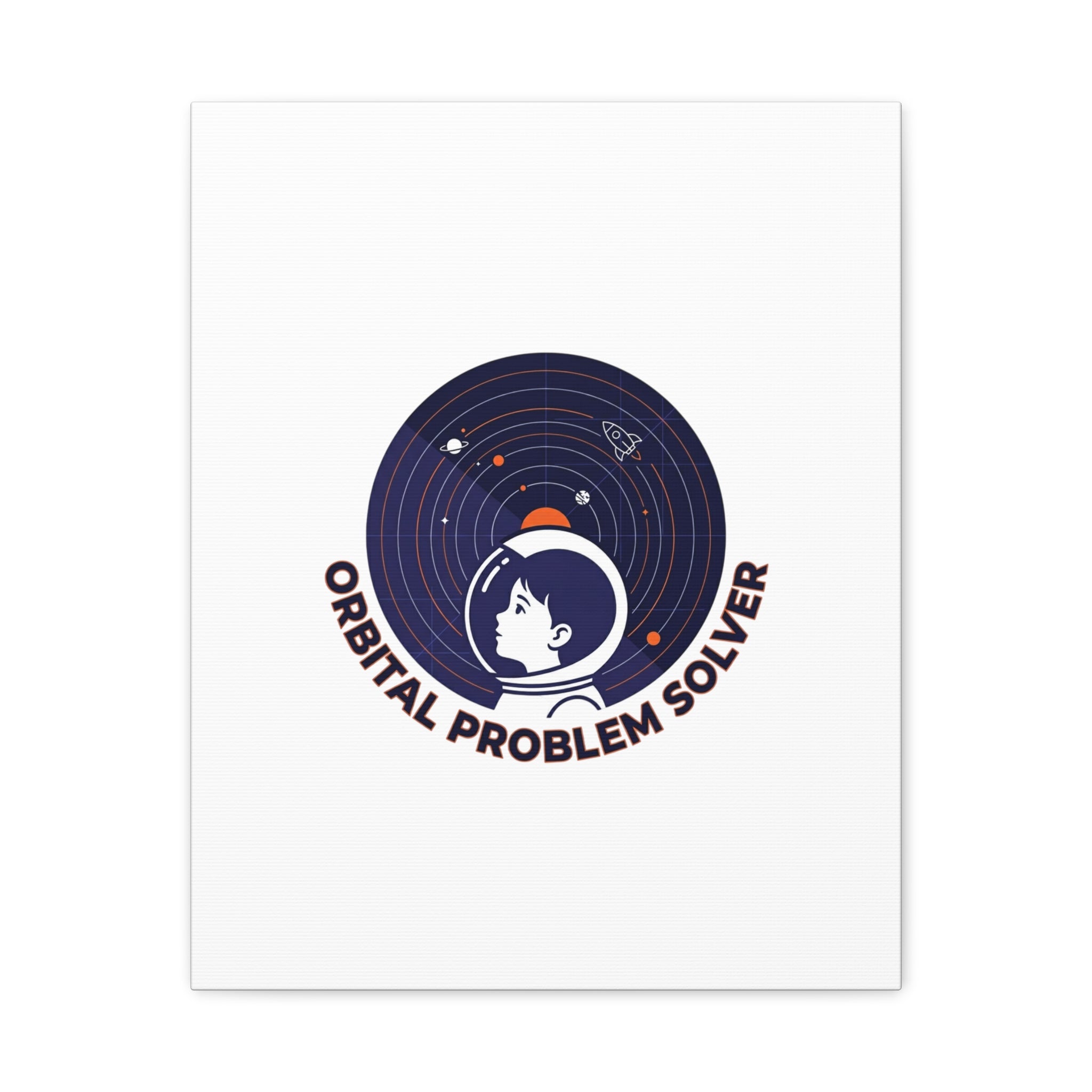 Orbital Problem Solver Canvas | space mission patch, astronaut art, cosmic science
