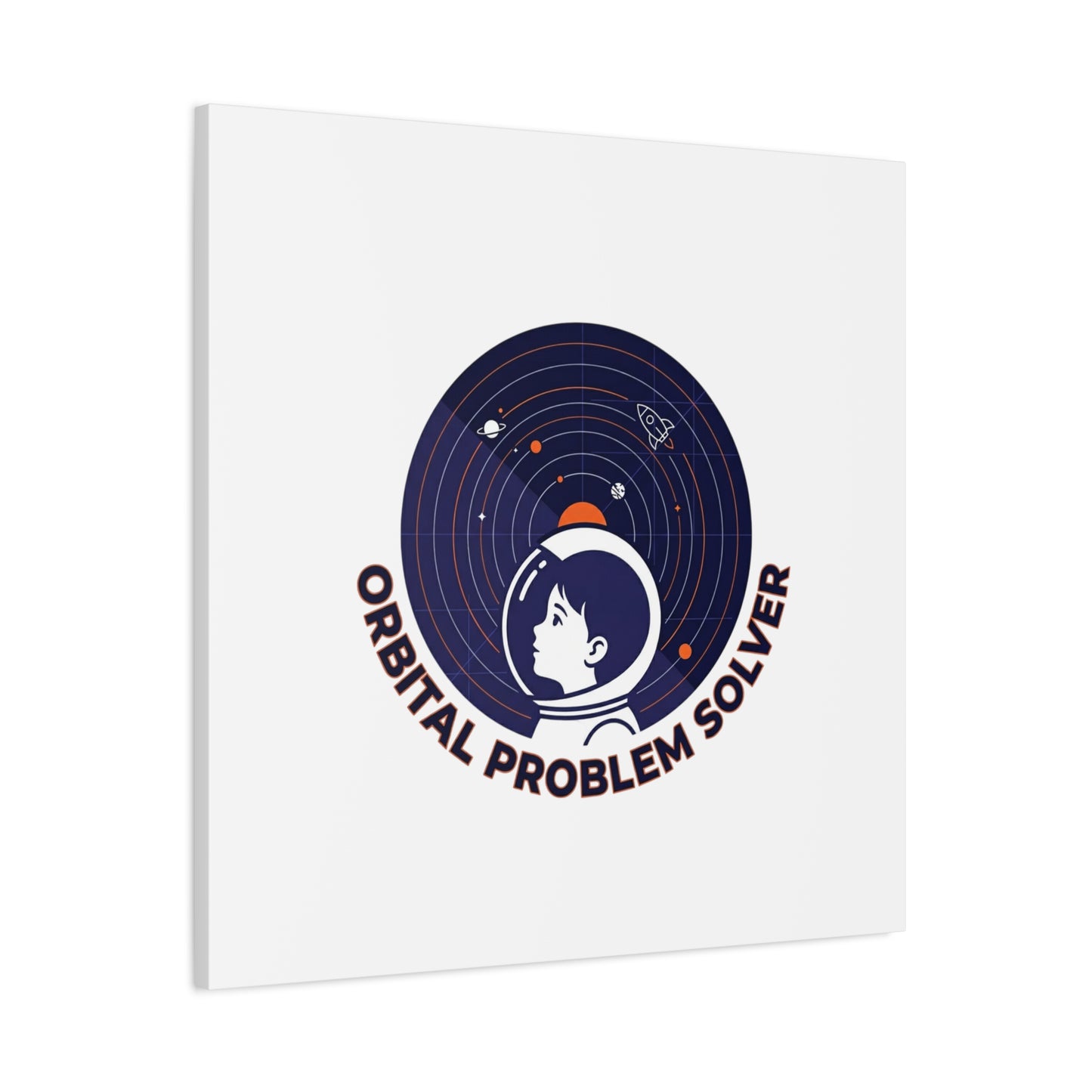 Orbital Problem Solver Canvas | space mission patch, astronaut art, cosmic science