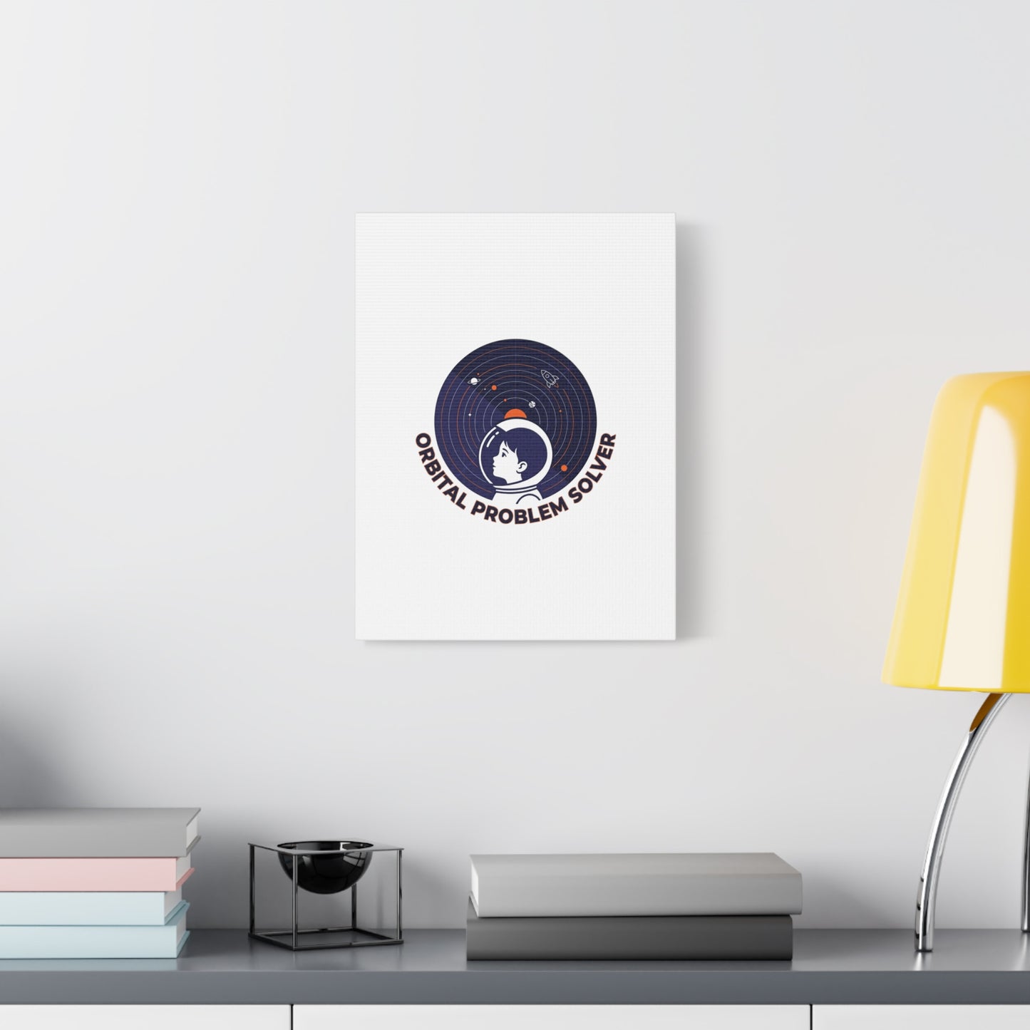Orbital Problem Solver Canvas | space mission patch, astronaut art, cosmic science