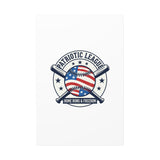 Patriotic Baseball Emblem Canvas | Vintage Red White Blue Baseball Wall Art