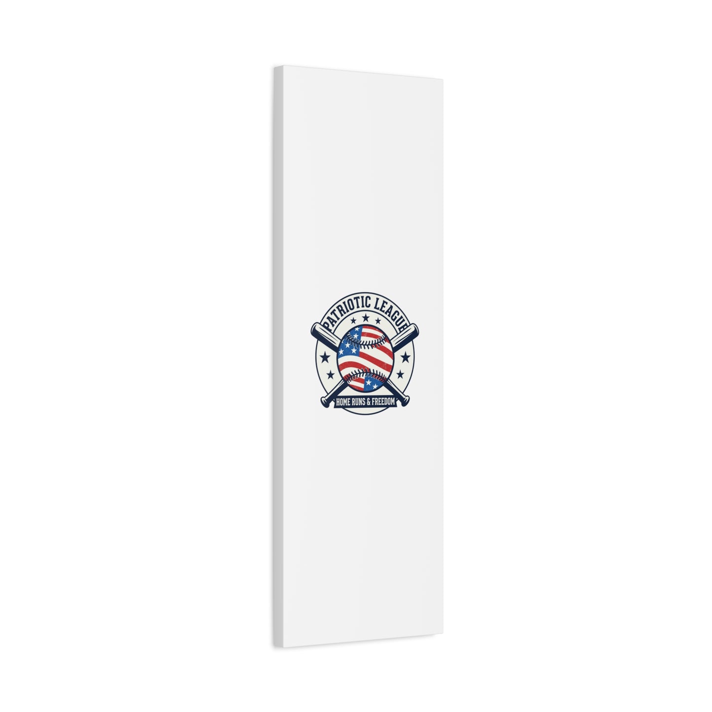 Patriotic Baseball Emblem Canvas | Vintage Red White Blue Baseball Wall Art