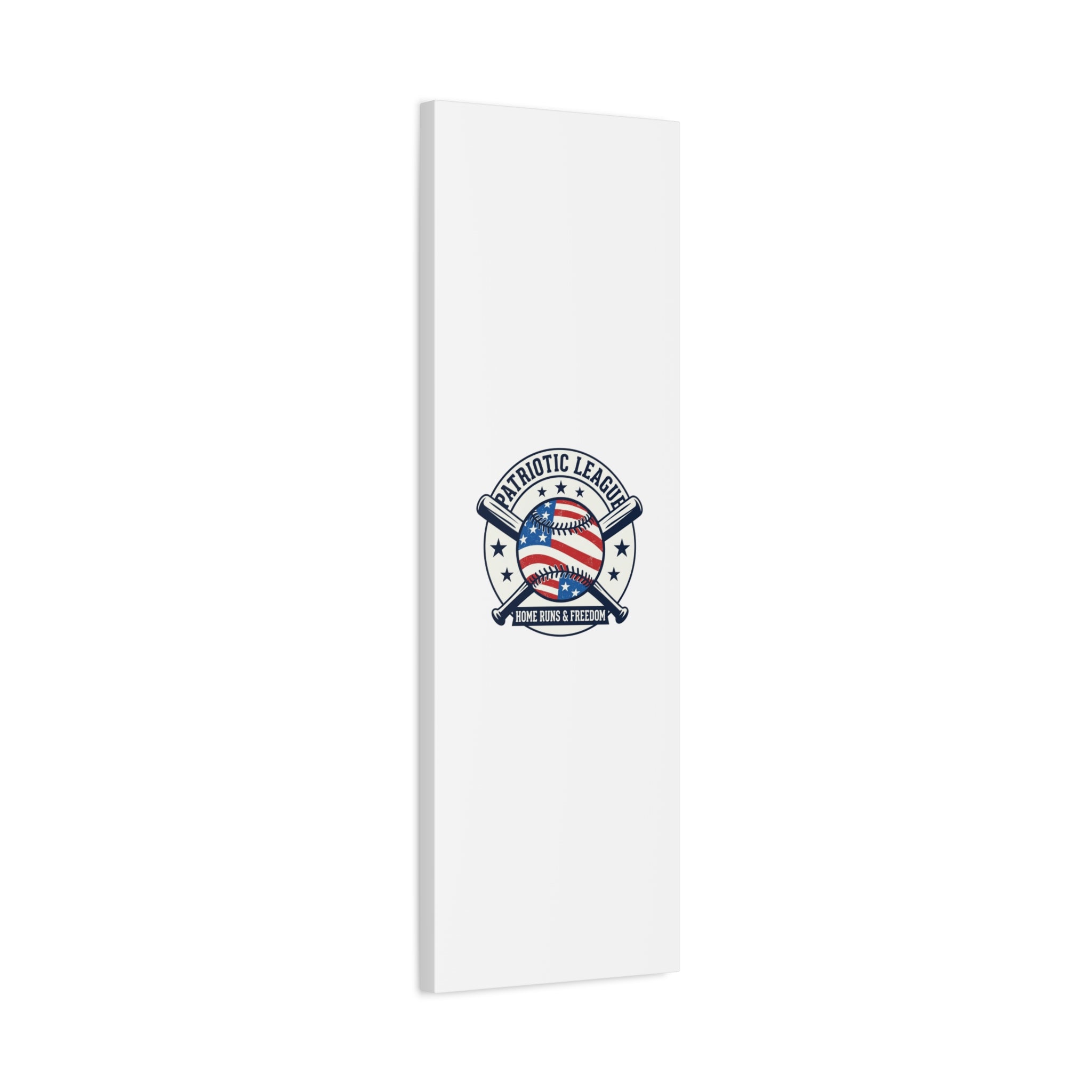 Patriotic Baseball Emblem Canvas | Vintage Red White Blue Baseball Wall Art