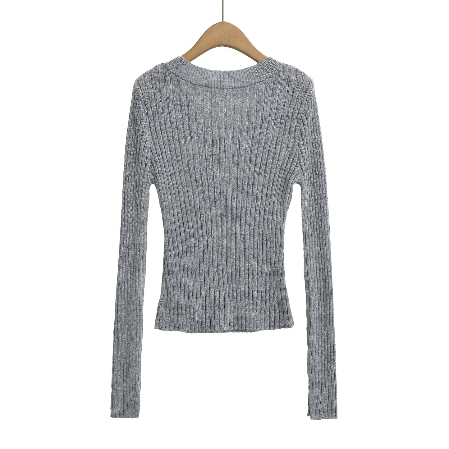 V-neck long sleeved elastic slim fit headband top