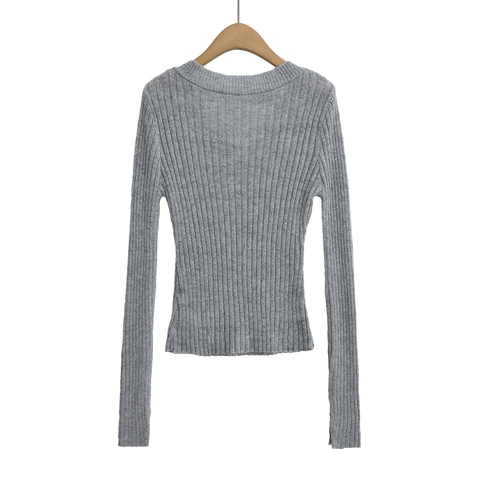V-neck long sleeved elastic slim fit headband top